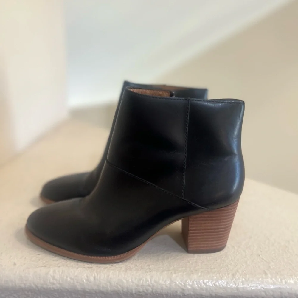 Madewell the Rosie Ankle Boot black leather booties work‎ casual fall winter 8.5